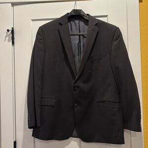 Calvin Klein BROWN Men's Brown/Black striped Wool Sport Coat Size 44R EUC